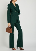Veronica Beard Melvin Flared-leg Trousers Dark Green