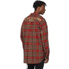 mastermind WORLD Reversible Red Tartan Check Shirt