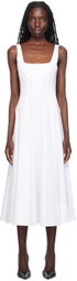 Staud White Wells Midi Dress