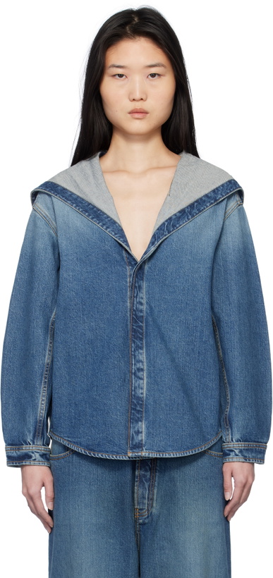 Photo: ALAÏA Blue Hooded Denim Jacket