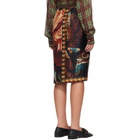 Dries Van Noten Multicolor Wrap Scarf Midi Skirt