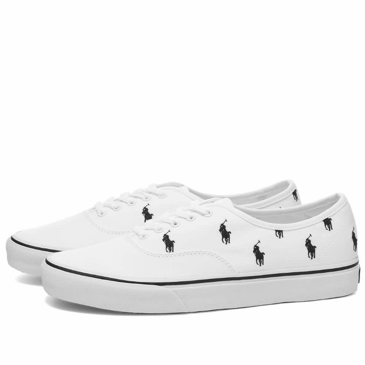Photo: Polo Ralph Lauren Men's All Over Pony Player Keaton Sneakers in White