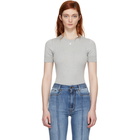 Courreges Silver Ribbed Mock Neck Sweater