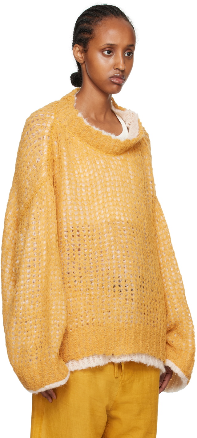 AIREI Yellow Layered Sweater