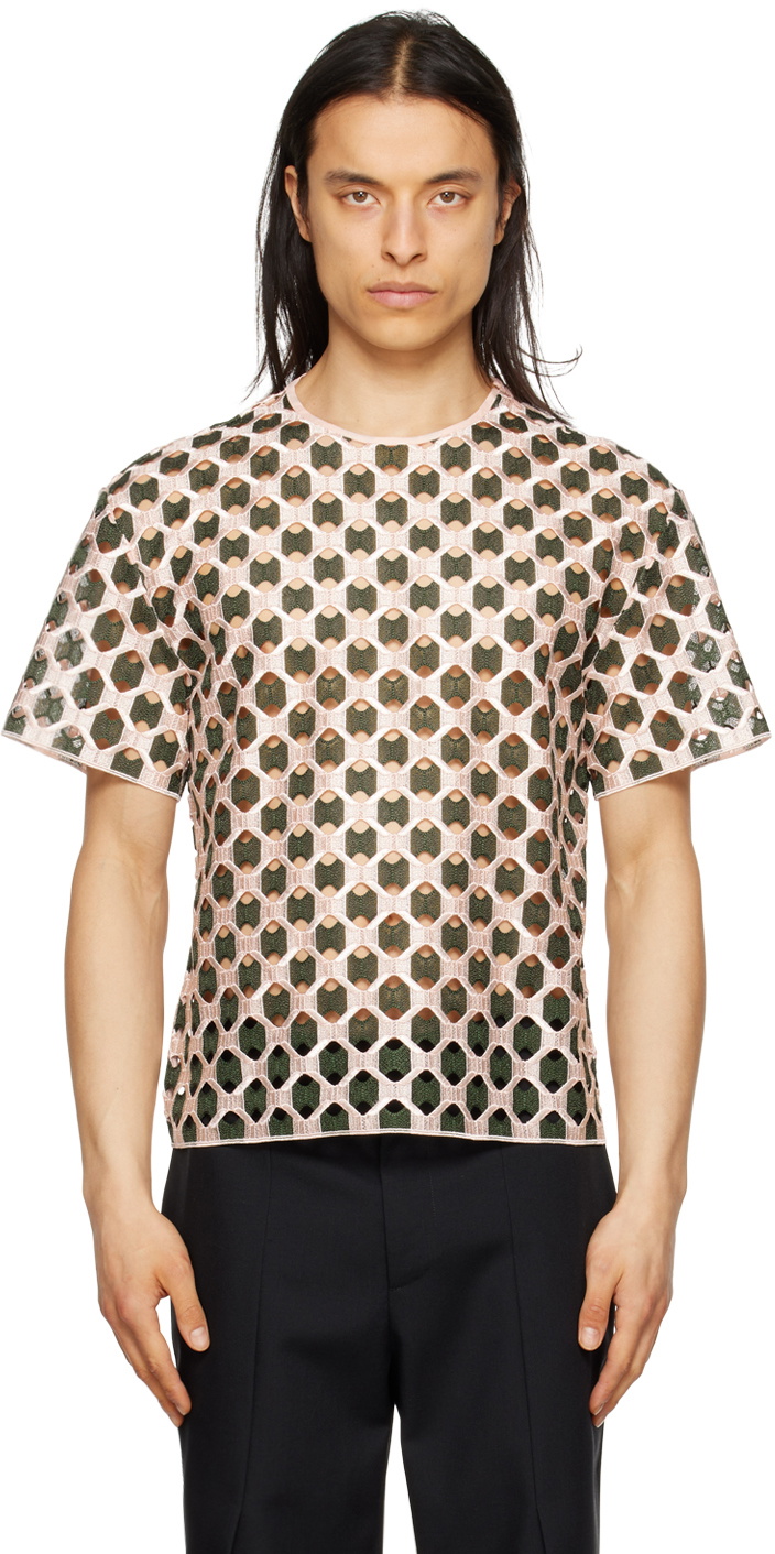 Steven Passaro Green & Pink Pattern T-Shirt