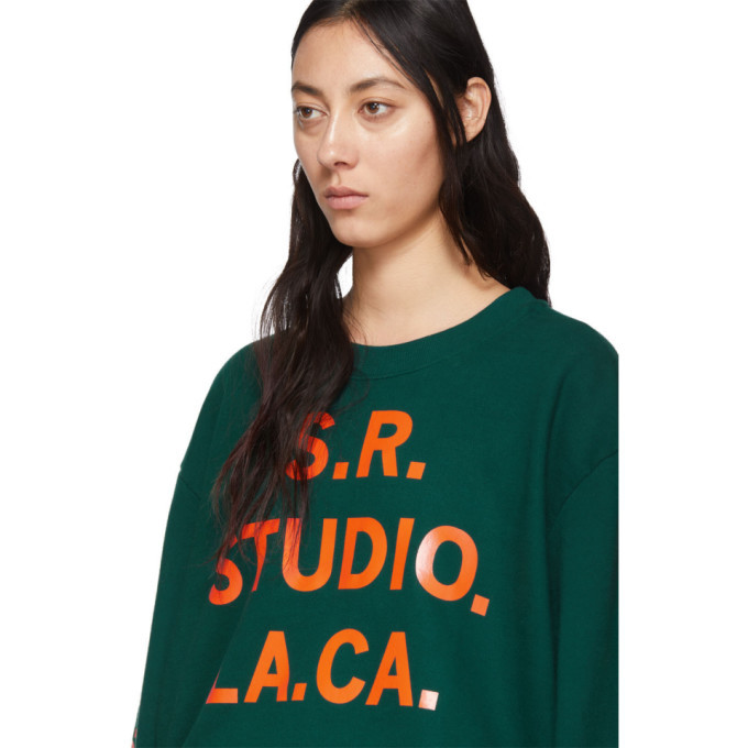S.R. STUDIO. LA. CA. Green and Orange Vampire Sunrise Sweatshirt