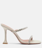 Amina Muaddi Gigi embellished canvas mules