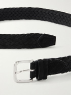 Mr P. - 3.5cm Woven Suede Belt - Black