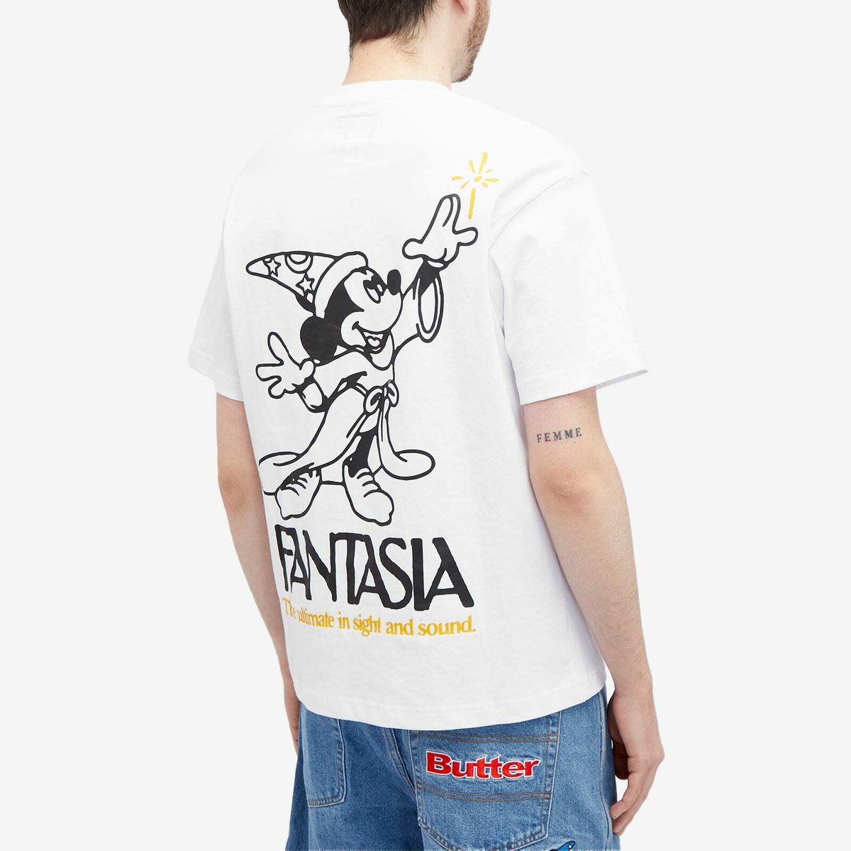 【BUTTER GOODS】 Sight And Sound Tee / White Butter Goods Men's x Disney Sight and Sound T-Shirt in White
