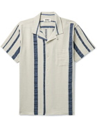 YMC - Malick Convertible-Collar Striped Gauze Shirt - Neutrals