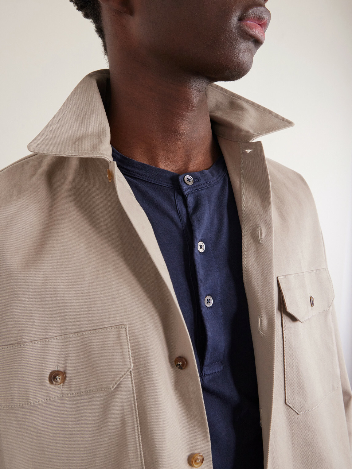 Hartford - Garment-Dyed Lyocell and Cotton-Blend Jersey Henley Shirt - Blue