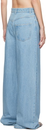 Christopher Esber Blue Oversized Drop Jeans