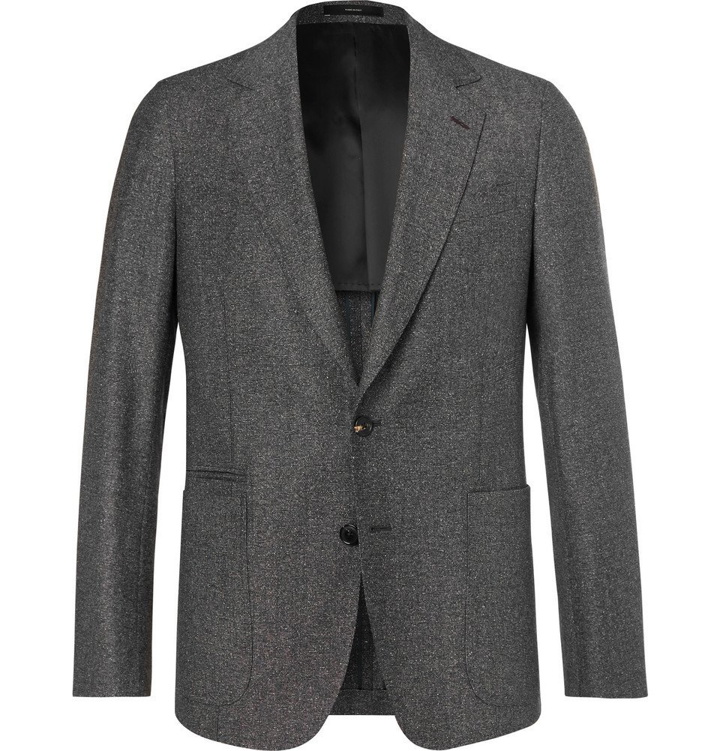 Photo: Paul Smith - Dark-Grey Soho Slim-Fit Mélange Wool and Silk-Blend Suit Jacket - Men - Gray
