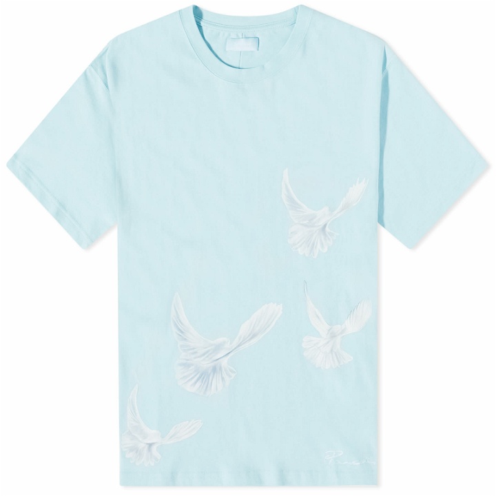 Photo: 3.Paradis Men's Singing Doves T-Shirt in Sky Blue