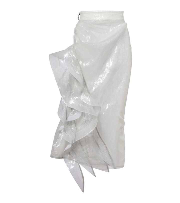 Photo: Maticevski Hymn ruffled sequined midi skirt