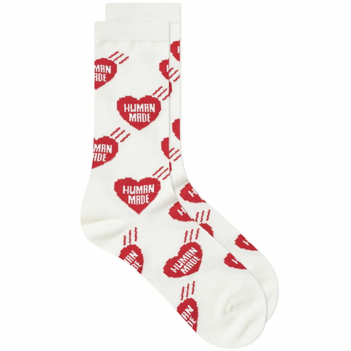 Photo: Human Made Men's Heart Pattern Socks in Red