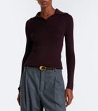 Vince Ribbed-knit wool and silk polo sweater