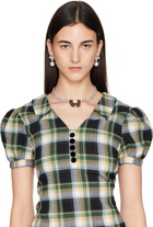 SHUSHU/TONG YVMIN Edition Fabric Bow Gemstone Necklace