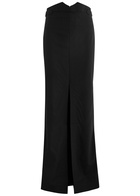 Bettter Paley Reversible Wool-blend Maxi Skirt Black