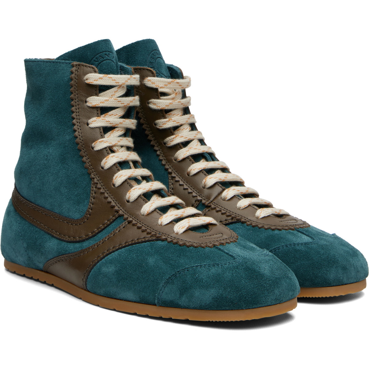 Dries Van Noten Blue & Khaki Suede Sneakers
