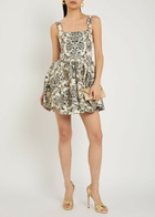 Alice + Olivia Guinevere Bustier Floral-jacquard Woven Mini Dress Black
