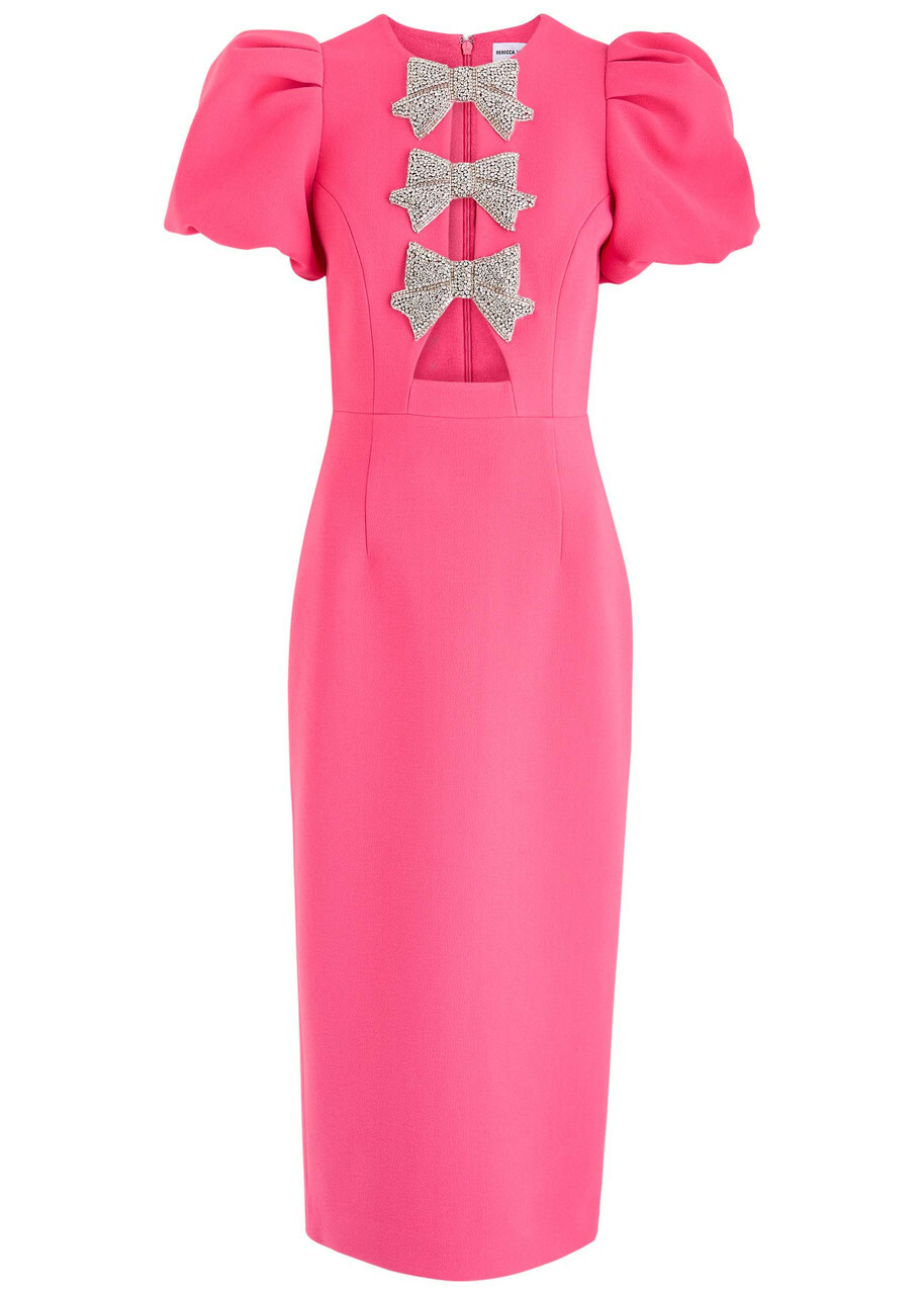 新作【Rebecca Vallance】Rosita puff-sleeve midi dress Rosita puff-sleeve midi dress in pink - Rebecca Vallance