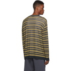 Wooyoungmi Yellow and Navy Striped Oversized Sweater