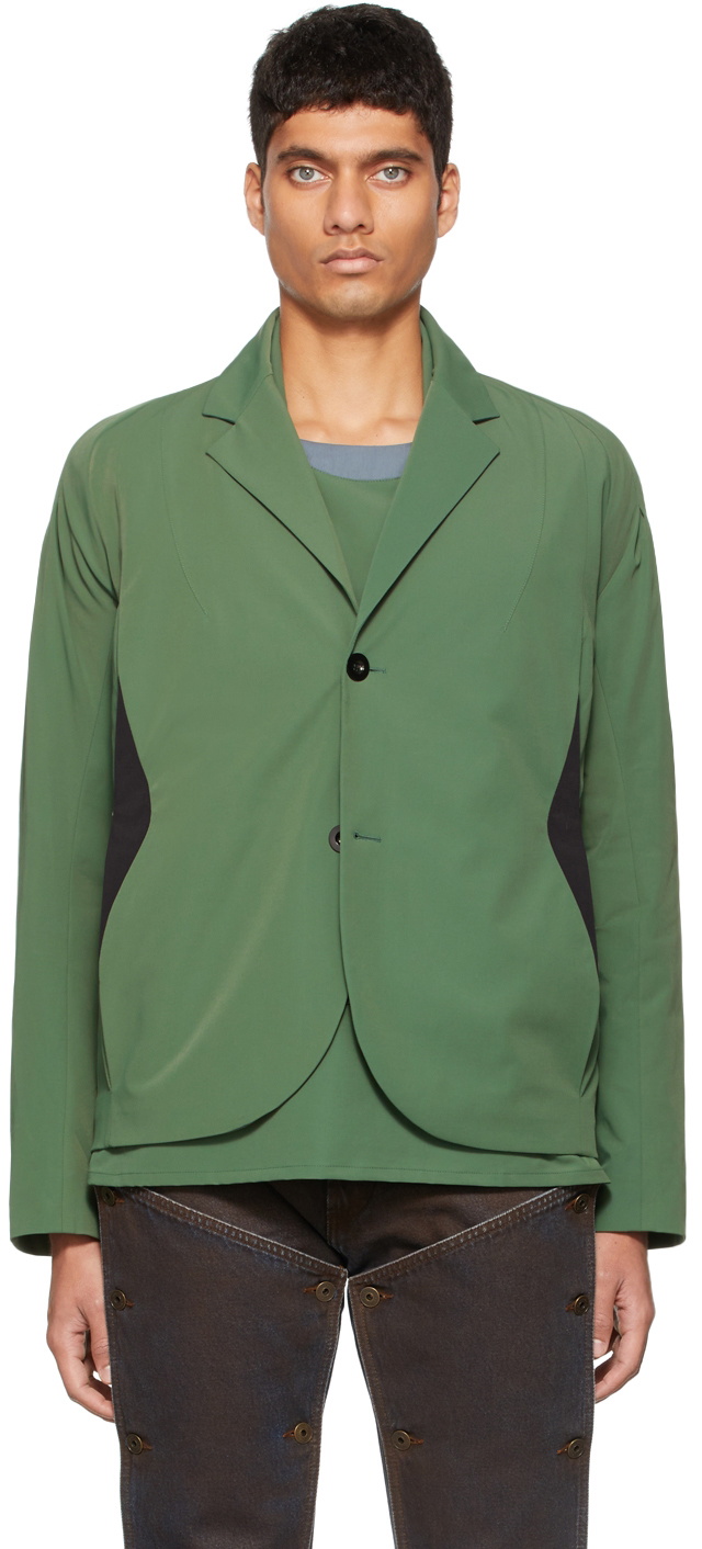 Kiko Kostadinov Green Harkman Darted Shoulder Blazer Kiko Kostadinov