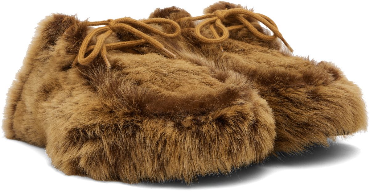 Dries Van Noten Tan Shearling Clogs