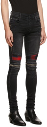 AMIRI Black Paneled Plaid Jeans