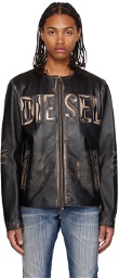 Diesel Black L-Met Leather Jacket