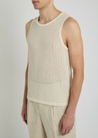 Wax London Prim Cotton-knit Vest Ecru