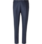 Kiton - Micro-Checked Cashmere Suit Trousers - Blue