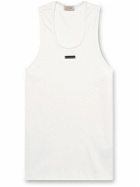 Fear of God - Logo-Appliquéd Ribbed Stretch-Cotton Tank Top - White