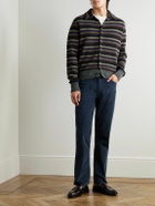 Oliver Spencer - Britten Striped Wool Cardigan - Gray