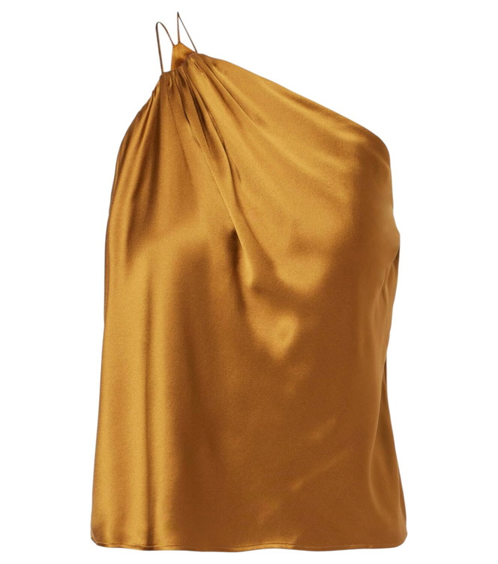 Photo: The Sei Draped one-shoulder silk satin top