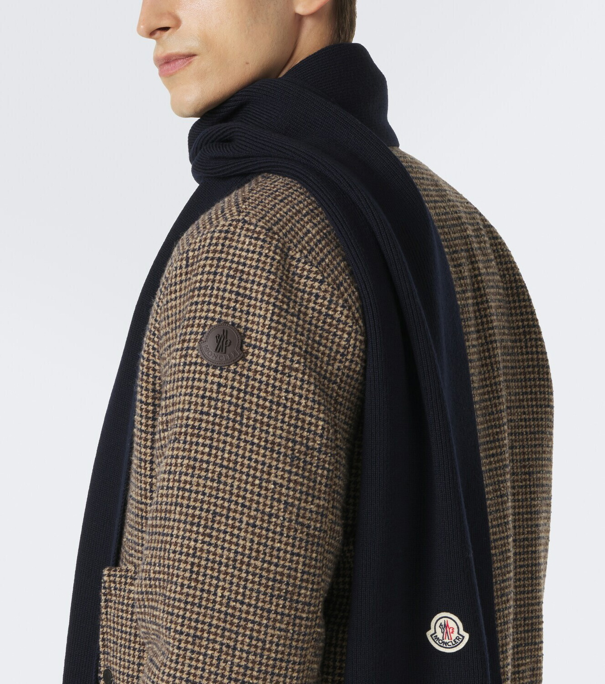 Moncler Logo virgin wool scarf