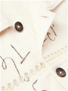 Karu Research - Small Talk Studio Embellished Printed Denim Jacket - White