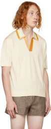 King & Tuckfield Off-White Striped Polo