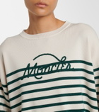 Moncler Embroidered striped virgin wool sweater