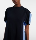 Sacai Paneled cotton-blend minidress