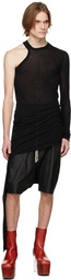 Rick Owens Black Leather Rick's Pods Shorts