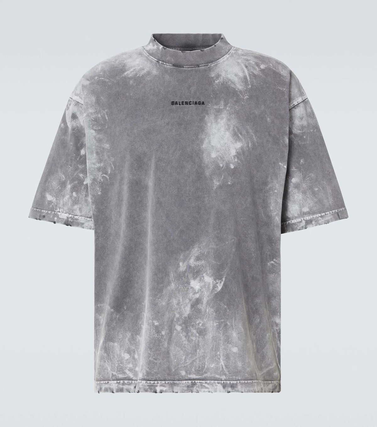 【BALENCIAGA】 Distressed cotton jersey T-shirt Balenciaga Distressed cotton-blend jersey T-shirt Balenciaga