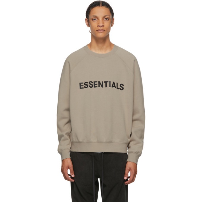 Photo: Essentials Taupe Crewneck Pullover Sweatshirt