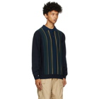 BEAMS PLUS Navy 9G Long Sleeve Polo