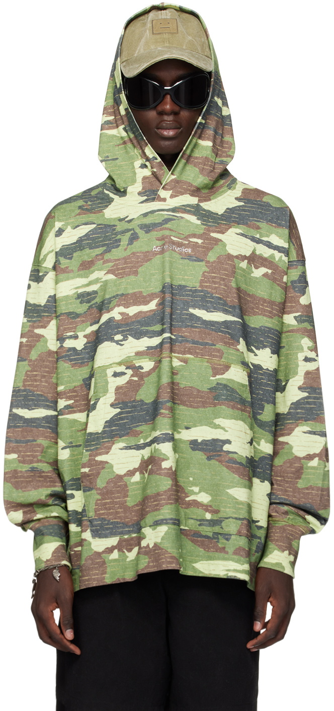 Green Camo Hoodie by Acne Studios on Sale