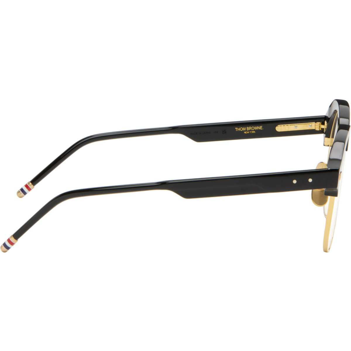 Thom Browne Black Acetate & Titanium Pilot Glasses