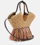 Zimmermann Goldentime Small raffia tote bag