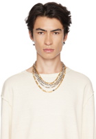 IN GOLD WE TRUST PARIS Gold & Silver Tiered Curb Chain Necklace