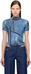 Versace Jeans Couture Indigo Trompe L'œil T-Shirt